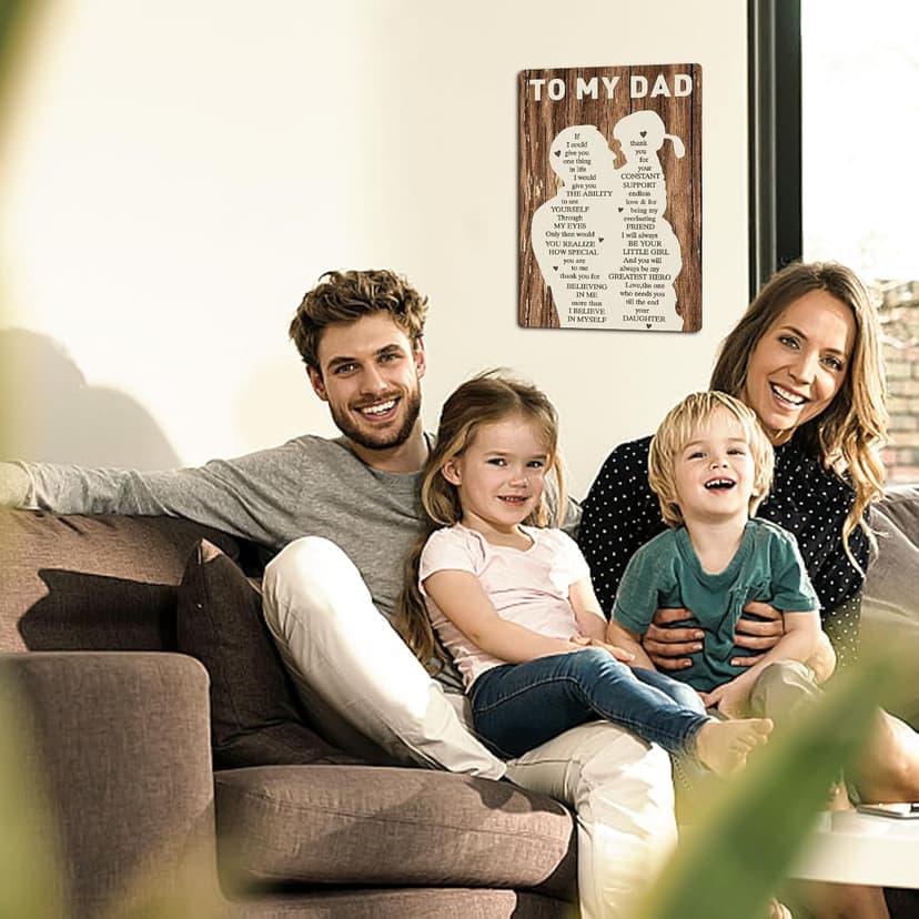 Gifts for Dad from Daughter Wife,12x8Inch Metal Tin Sign Novelty Vintage Plaque Decorative Gifts for Dad Husband,Meaningful Christmas Anniversary Birthday Father's Day Presents for Daddy Stepfather