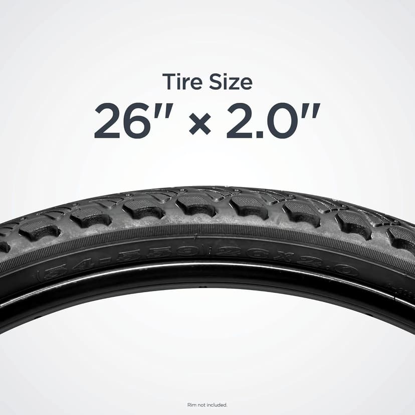 Schwinn Replacement Bike Tire, 26" x 2.0" Hybrid Bike Tire, Wider Tread Knob Spacing, Combination Tread, Fits Internal Rim Widths 19mm to 29mm, PSI Range 40 to 65