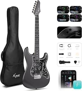 Enya XMARI 39" Smart Electric Guitar with Built-in DSP Effects, 4 Presets, USB-C OTG Recording, Headphone Output, Custom Ceramic Pickups, Carbon Fiber Body, with Gig Bag, Strap, Cable & Picks