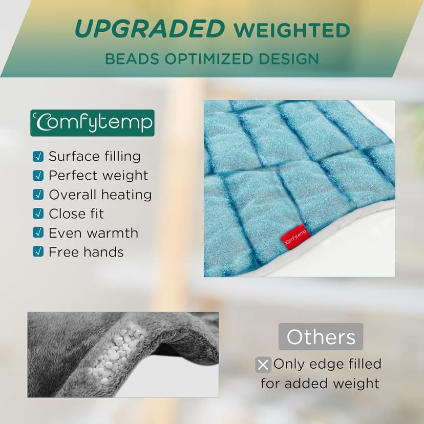 Comfytemp Heating Pad for Neck and Shoulders and Back, 2.6lb Weighted Electric Heat Pad for Pain Relief, Large FSA Eligible Heated Wrap, 9 Heat Settings, 11 Auto-Off, Gifts for Women Men Mom Dad