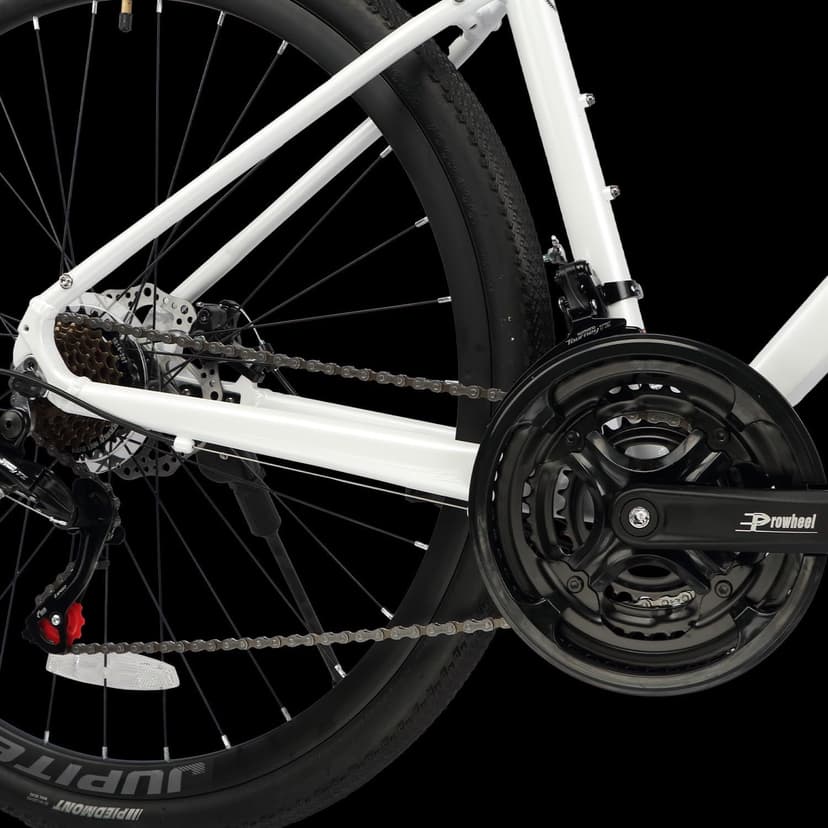 AVASTA Jupiter 700C Road Adult Step-Over Hybrid Cycling Bike Bicycle, Aluminum Frame, 21-Speed, Dual Disc Brakes, Multpile Colors for Men Woman Male Female