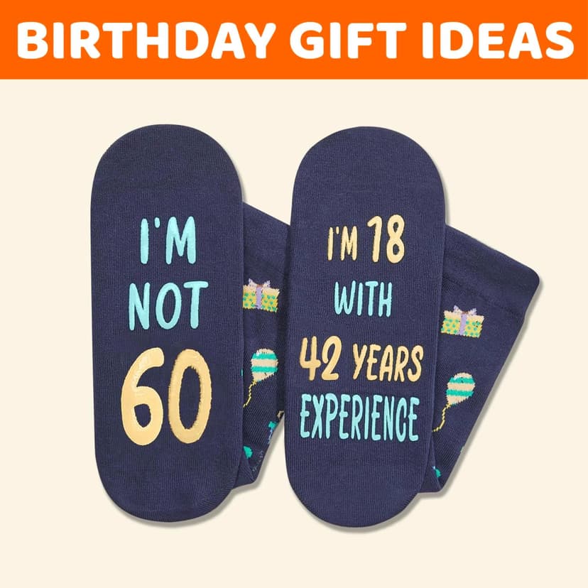 HAPPYPOP Birthday Gifts for Mom Dad - Ideal Socks for Seniors in 50s with Greeting Card