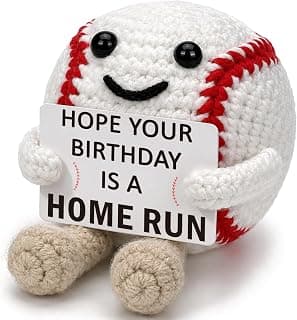 Cute Birthday Card for Mom Dad Grandson Teacher, Handmade Sports Gifts Baskets for Coach Players, Party Favors Decoration Baseball Christmas Birthday Gifts for Son Daughter, Crochet Gifts for Women B0GWQVK2Z9