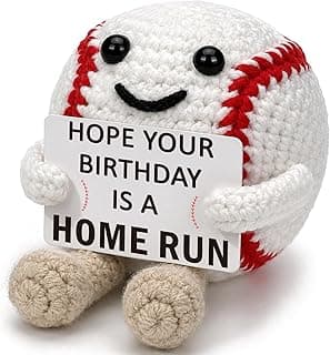 Cute Birthday Card for Mom Dad Grandson Teacher, Handmade Sports Gifts Baskets for Coach Players, Party Favors Decoration Baseball Christmas Birthday Gifts for Son Daughter, Crochet Gifts for Women B0GWQVK2Z9