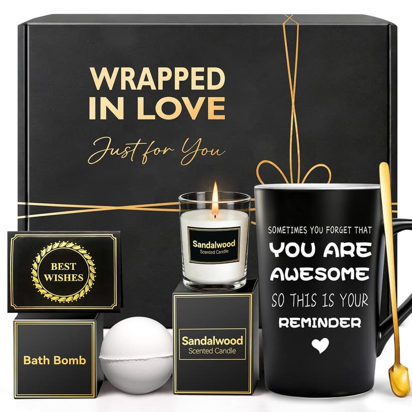 Birthday Gift for Him Dad Husband Grandpa Brother Boyfriend Friend Teacher Coworker Boss, Fathers Day, Valentines Day Eletorot Christmas Gifts for Men Women, Unique Black Spa Basket Gift Set B0GLX2J448