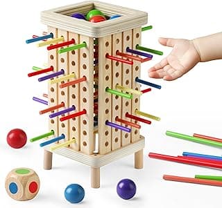 Montessori Game Wooden Board Game, Multiplayer for Kids 4-8, Math Educational, Fine Motor Skill Toy for Girls Boys, Classic Fun Games for Age 3 4 5 6 7 8 Girls Boys Gifts