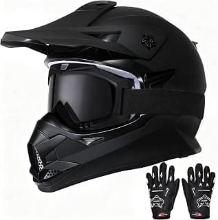 Kids Dirt Bike Helmets Youth ATV Helmet, Kids Motocross Helmet for Off Road, UTV, BMX, Street Riding Motorcycle Helmet with Goggles Gloves, DOT Approved