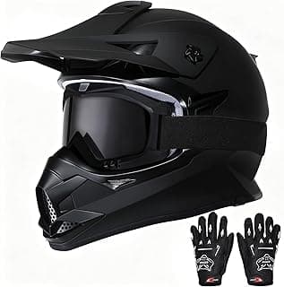 Kids Dirt Bike Helmets Youth ATV Helmet, Kids Motocross Helmet for Off Road, UTV, BMX, Street Riding Motorcycle Helmet with Goggles Gloves, DOT Approved