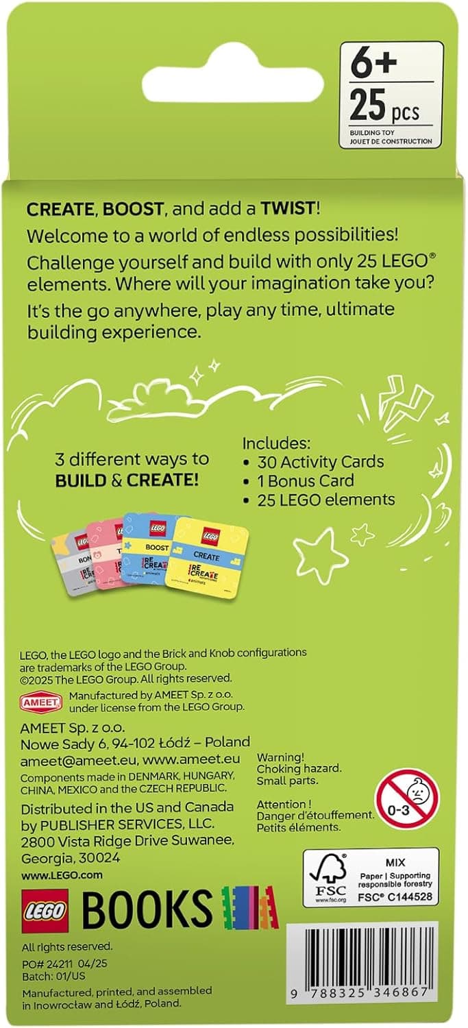 LEGO Recreate Activity Cards – Animals | Creative Building Game with 30+ Activity Cards & 25 LEGO Elements | Ages 6+