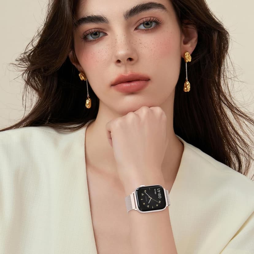 Original Stainless Steel Mesh Loop Compatible with Apple Watch 38mm 40mm 41mm 42mm 44mm 45mm 46mm 49mm Women Men, Magnetic Clasp Replacement for iWatch Bands Series 11 10 9 8 7 6 5 4 Ultra SE 3 2 1