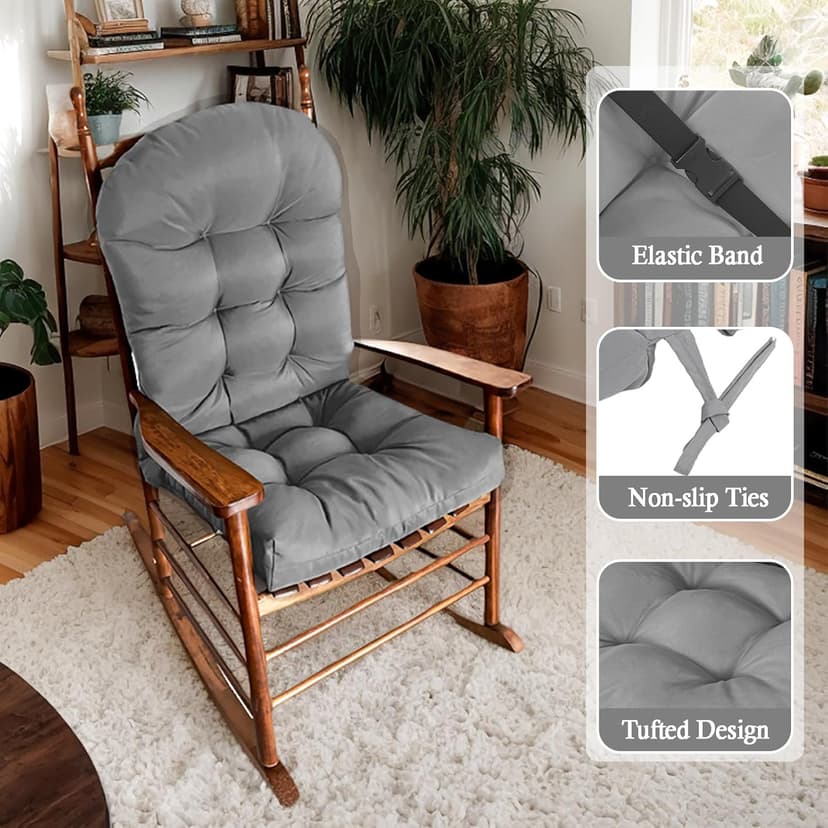 Adirondack Chair Cushion, Thick Indoor/Outdoor Rocking Chair Cushion with High Elasticity PP Cotton Water-Resistant Patio Furniture Cushions High Back Seat Pads for Porch Yard Lawn Chairs 44x19x4
