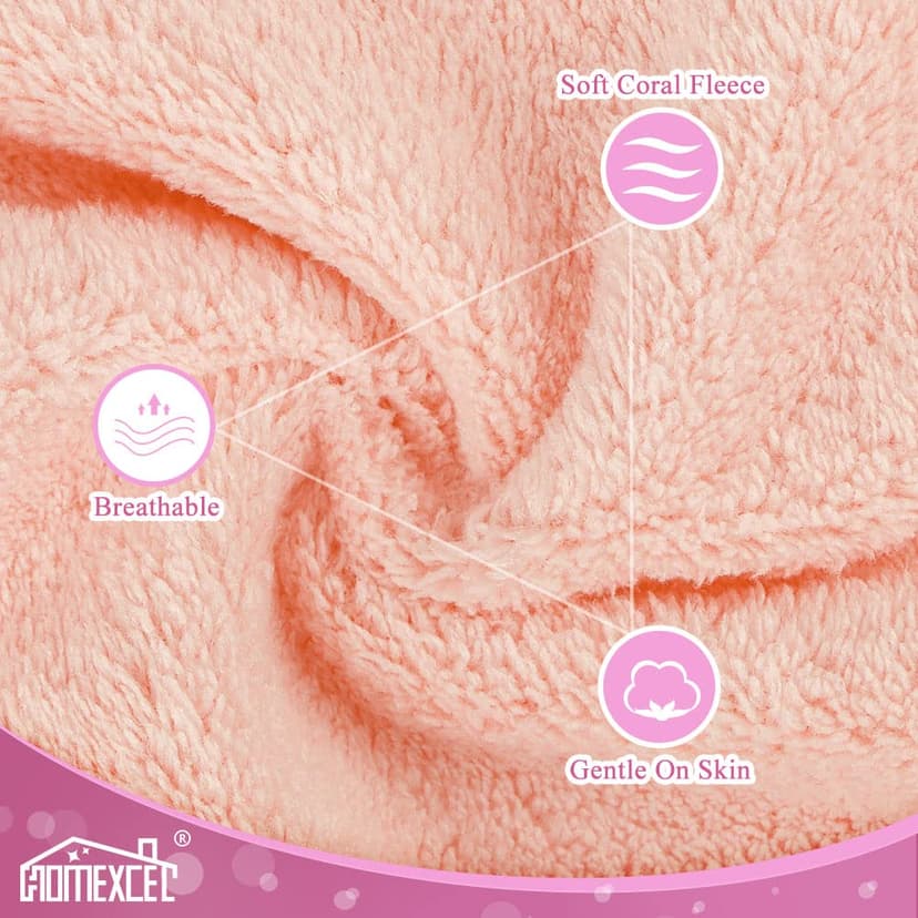 HOMEXCEL Premium Makeup Remover Cloth 24 Pack, Reusable Super Soft 7 x 7 Inch Facial Cleansing Cloths with Just Water, Highly Absorbent Microfiber Coral Velvet Face Towels Washcloths