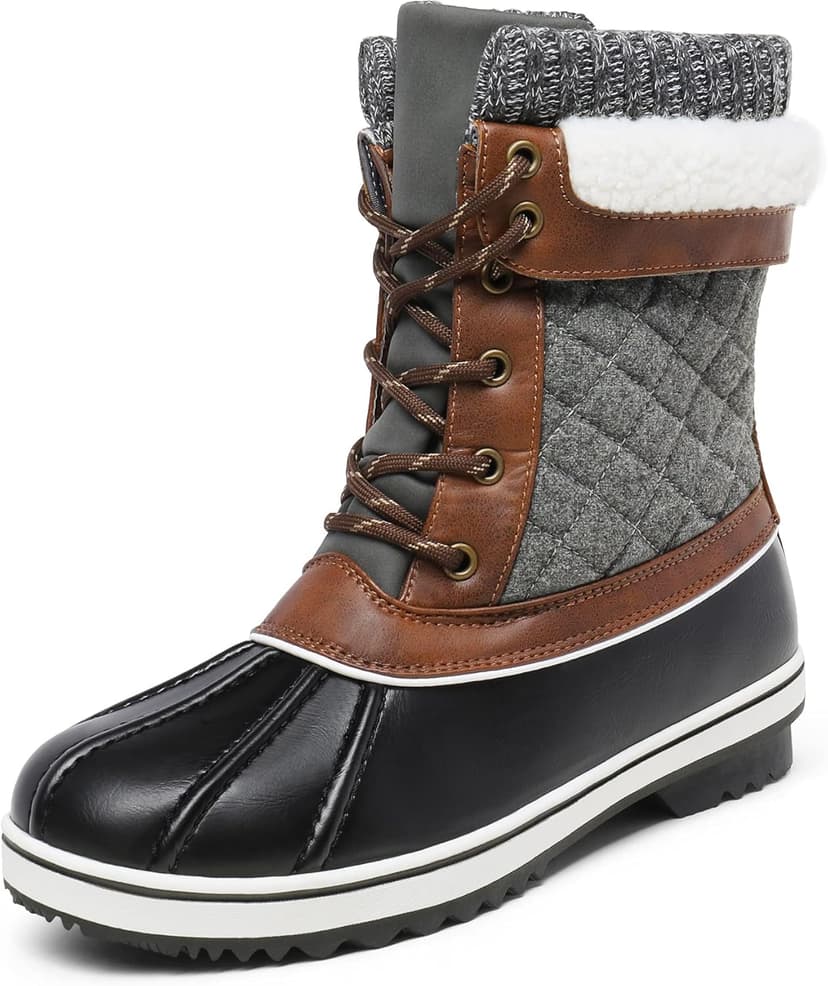 DREAM PAIRS Women's Snow Winter Boots Mid Calf Waterproof Duck Warm Outdoor Winter Boots Shoes