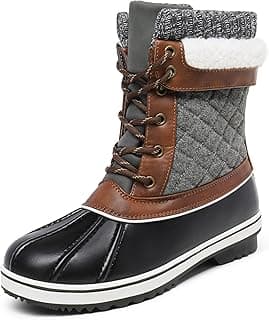 DREAM PAIRS Women's Snow Winter Boots Mid Calf Waterproof Duck Warm Outdoor Winter Boots Shoes