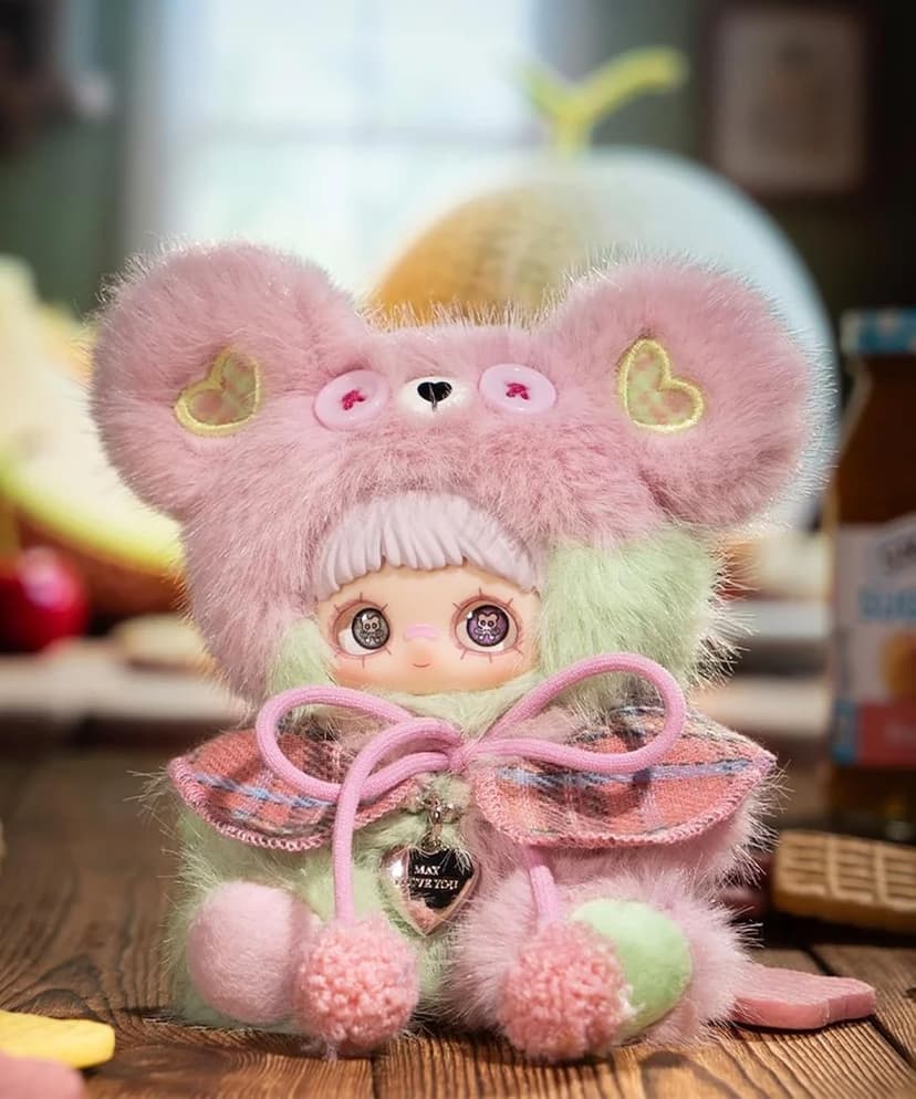 CALEMBOU Plush Blind Box Pendant, Kawaii Maymei Tiny Bear Cookie Series Stuffed Blind Box Keychain, Kawaii Mystery Vinyl Plush Bag Charms Collectible for Birthday Christmas B0FZ94D196