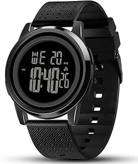 YUINK Mens Watch Ultra-Thin Digital Sports Watch Waterproof Stainless Steel Fashion Wrist Watch for Men Women