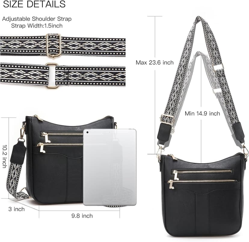 Valleycomfy Crossbody Bags for Women, Lightweight Crossbody Purses Soft Leather Shoulder Handbags