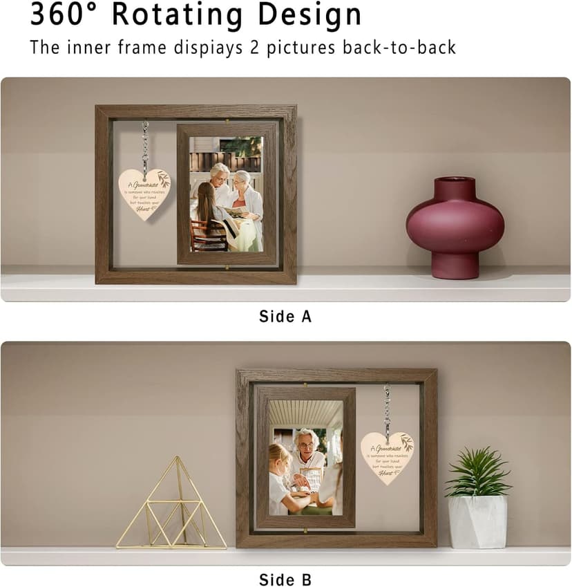 A Grandchild is Someone Who Reaches for Your Hands but Touches Your Heart Picture Frame First Time Grandparents Gifts, Display Two 4x6 Inch