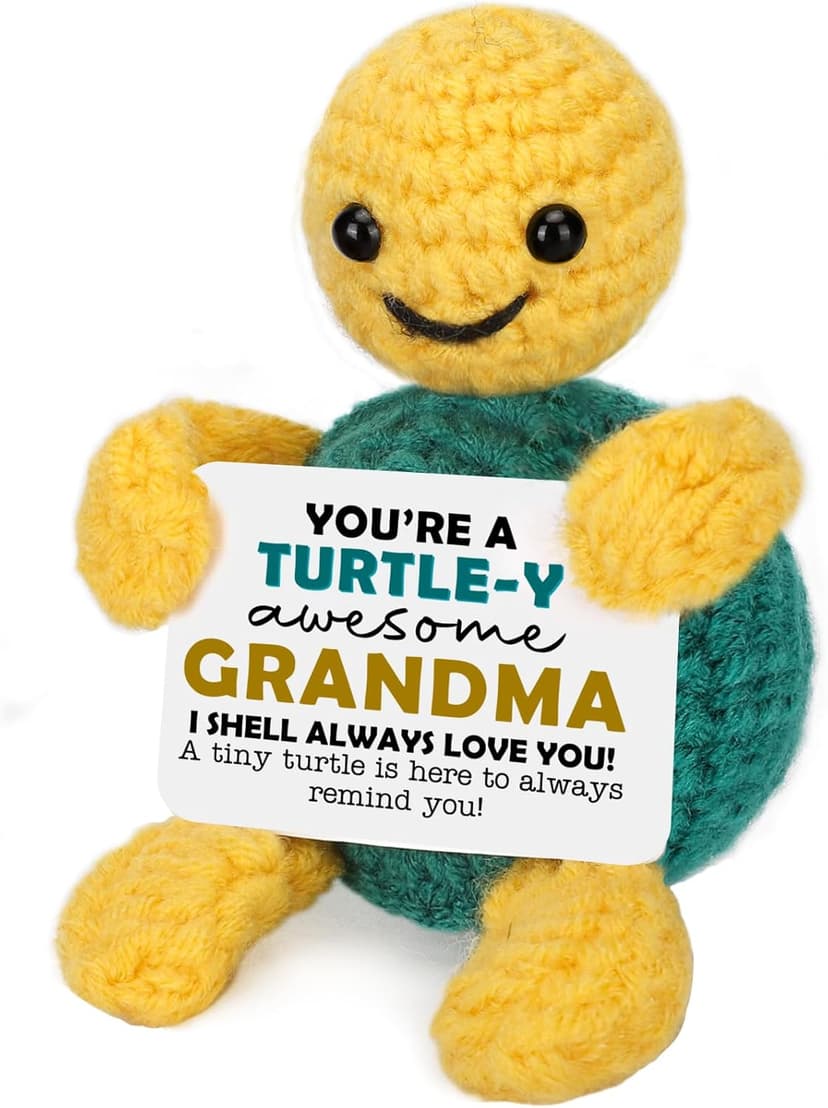 Funny Turtle Grandma Gifts Mothers Day Birthday I Love You Grandma Gifts for Grandmother Nana Gigi Mimi Present from Granddaughter Grandkids Grandson Handmade Emotional Positive Crochet Animals Turtle