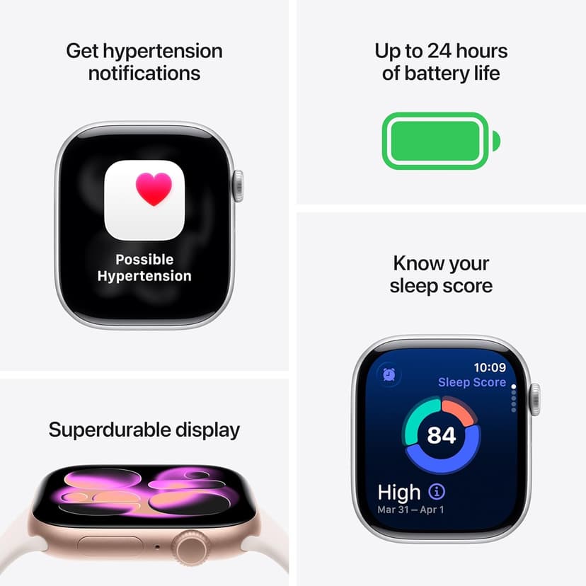 Apple Watch Series 11 [GPS 46mm] Smartwatch with Jet Black Aluminum Case with Sport Band - M/L. Sleep Score, Fitness Tracker, Health Monitoring, Always-On Display, Water Resistant