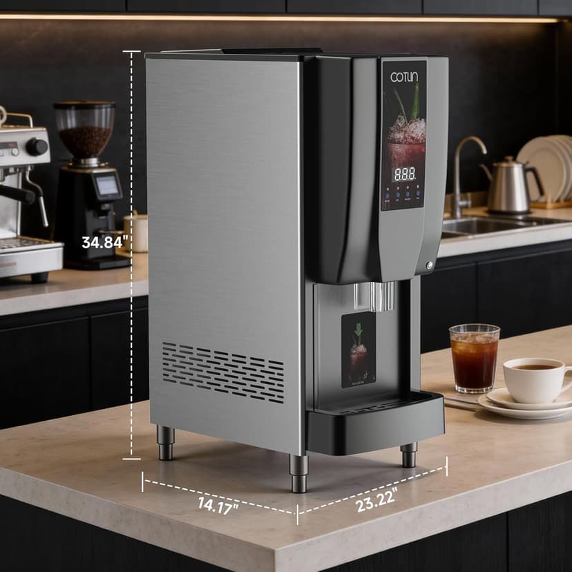 COTLIN Commercial Nugget Ice Maker, 250 lbs/Day Ice Machine with 7 lb Storage Bin, 3-in-1 Smart Modes, SECOP Compressor, Energy Efficient, ETL Certified, Ice Maker for Commercial and Home