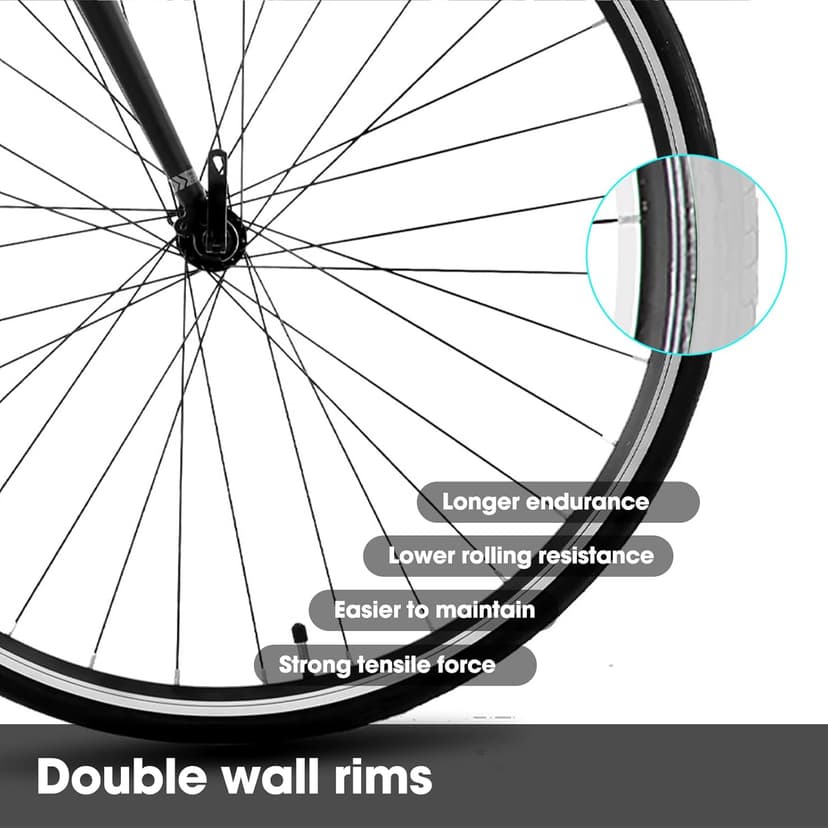 HILAND 700C Road Bike, 14 Speeds Sport Bike, Light Weight Aluminum Frame, Racing Bike for Men Women Adult Bicycle