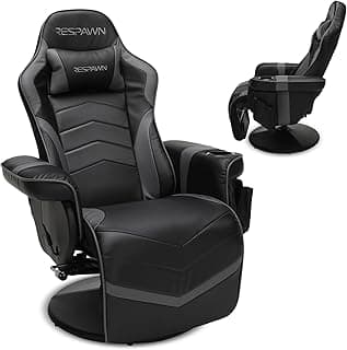 Respawn 900 Console Gaming Recliner with Footrest and Lumbar Support - Comfortable Ergonomic Gaming Chair with Headrest, No Wheels, Reclining, Heavy Duty, Racing Style Video Game Chairs - Gray
