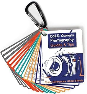 DSLR Cheat Sheet Photography Accessories Camera Accessories for Canon Nikon Sony Photography Gifts for Photographer Quick Reference Cards Guides Tips Settings Exposure Modes Composition And More 4×3in
