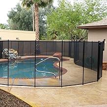 VINGLI Pool Fence 5Ft x 48Ft Swimming Pool Fence in Ground Pool Safety Fencing, Black