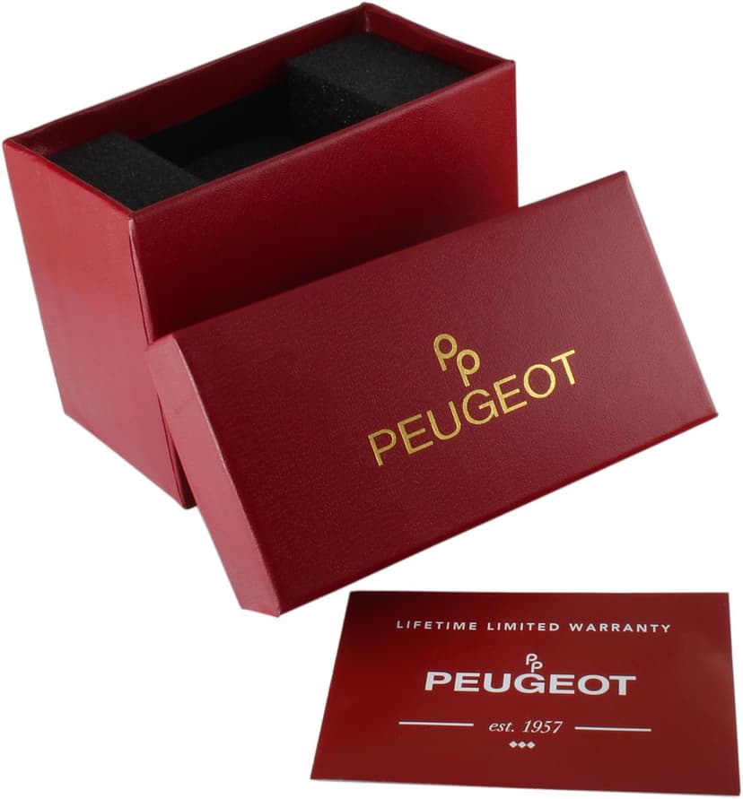 Peugeot Men’s Vintage Tank Shape 14K Gold Plated Wrist Watch with Roman Numeral Dial