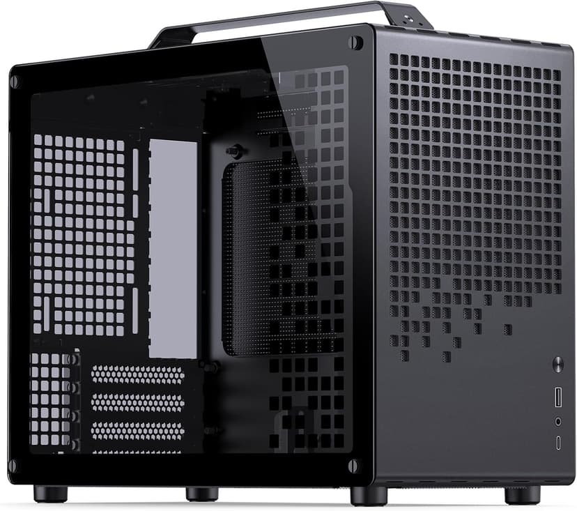 JONSBO/JONSPLUS Z20 Black Micro-ATX Mini Tower PC Case,with Detachable Carrying Handle, Mini Size, High-Performance Hardware Compatible, Support 240AIO, H160mm Cooler, Black