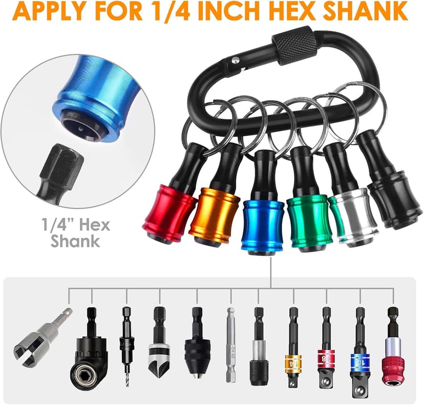 Bit Holder Stocking Stuffers for Men Gifts for Christmas Gifts for Men Who Have Everything Tools for Men Magnetic Drill Bit Holder Keychain Cool Gadgets White Elephant Gifts for Adults Dad Husband Him