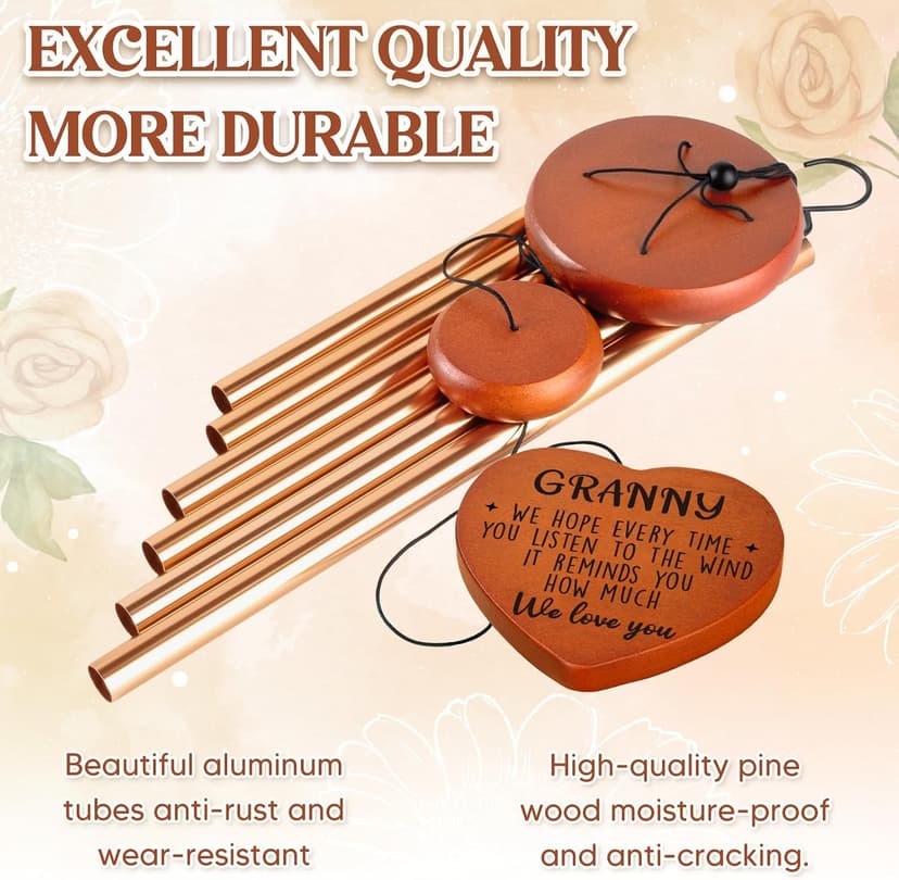 Gifts for Granny from Grandkids, Granny Gift Wind Chimes, Birthday, Retirement, Thanksgiving, Mothers Day, Grandparents Gifts from Grandchildren, Grandma Gift B0F87FQ1ZB