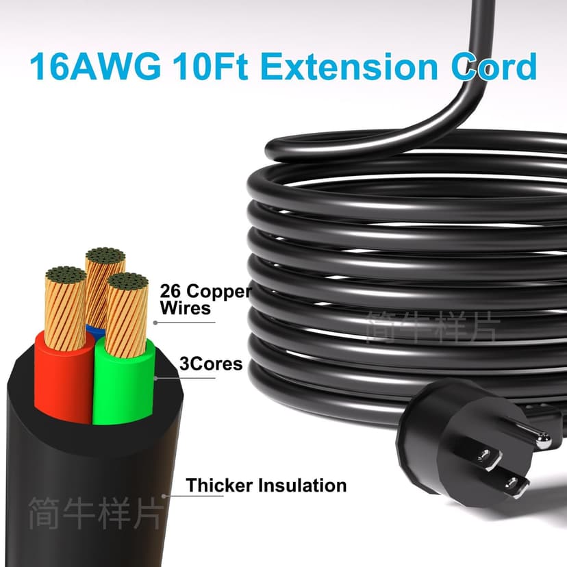 Surge Protector Power Strip/Heavy Duty 10ft Extension Cord with Multiple outlets/High Joules Protection (4800J)/18AC/1875W/15A/Usb A+C(PD20W),Flat Plug,Commercial,Industrial,Office,Home,Black