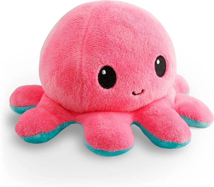 TeeTurtle Reversible Octopus Pink & Aqua 4 Inch Flip Plush B07H48YNJ2