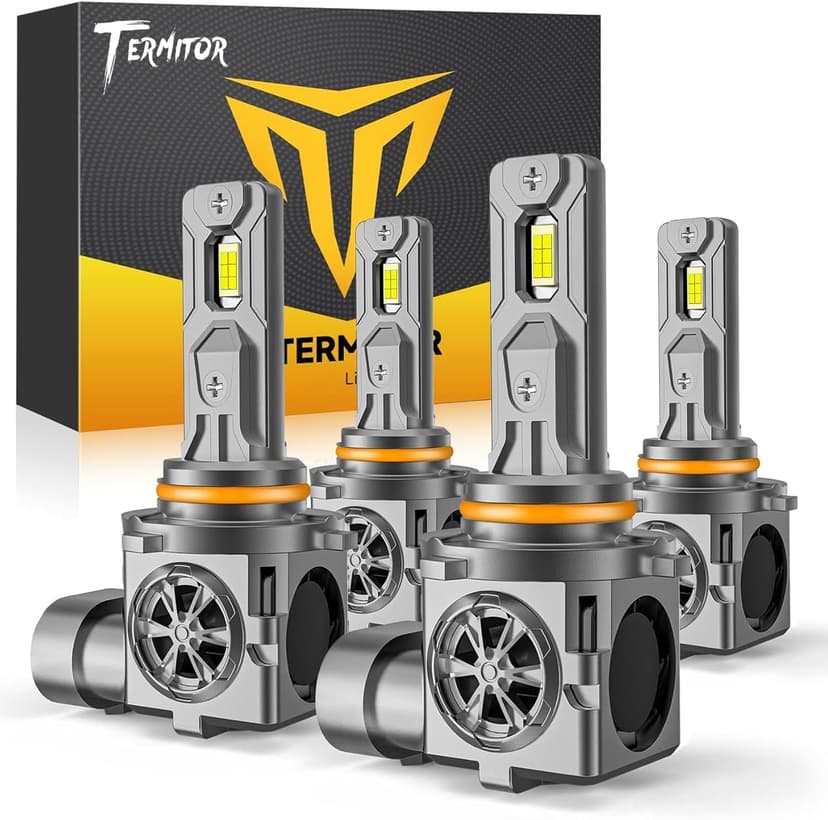 Termitor 9005 9006 Bulbs Combo, 110,000LM 1300% Ultra Bright, True 1:1 Mini Halogen Size, Plug and Play No Adapter, HB3 HB4 Fog Light Conversion Kits, 85000+ Hours Lifespan, Pack of 4