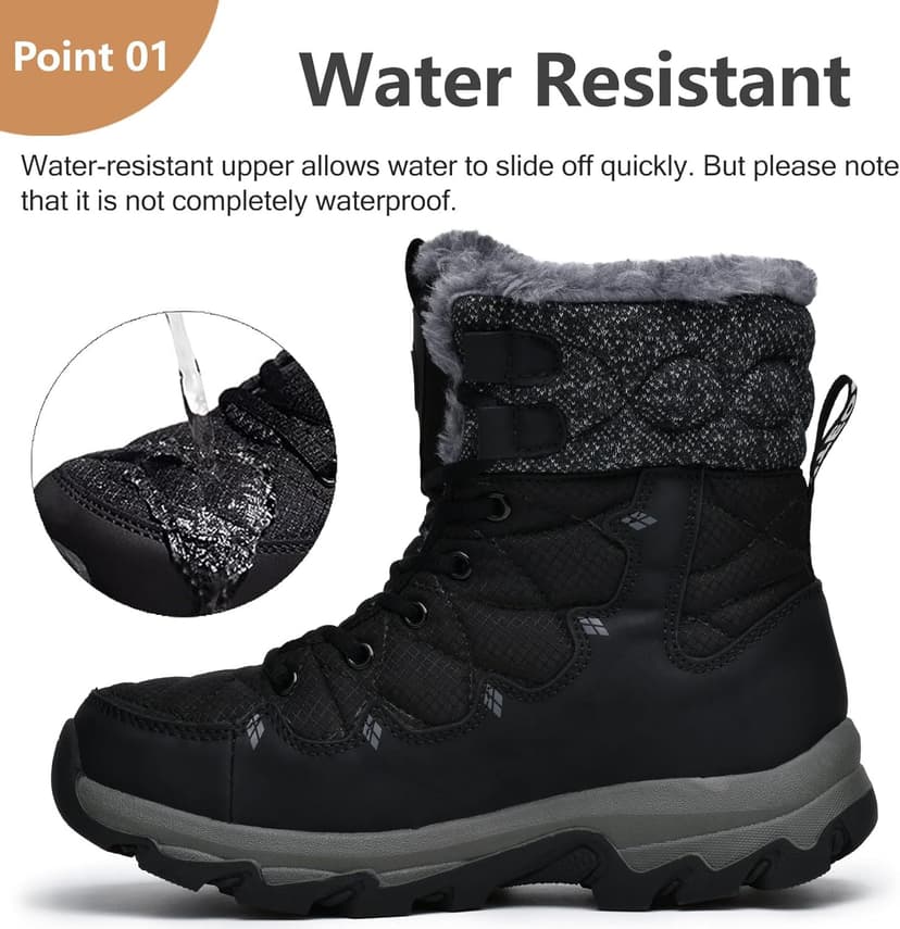 TRAILBLITZ Men's Winter Snow Boots Water Resistant Non Slip Warm Outdoor Lightweight Comfortable Durable 7.1 IN Height Hiking Shoes