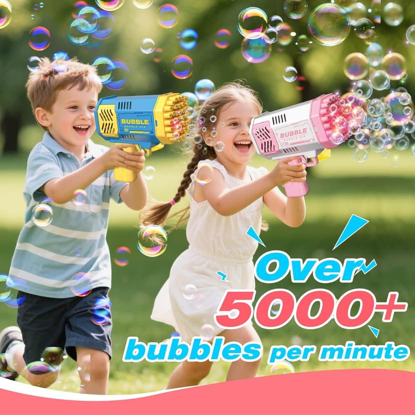 JONEG Toys for 3-8 Year Old Boys Girls: 2 Pack Bubble Machine for Kids with Bubble Solution, Gifts for 3 4 5 6 7 8 Years Old Boy Birthday Toy for Kid Toddlers Ages 4-6 Outdoor Wedding Bubbles Wands