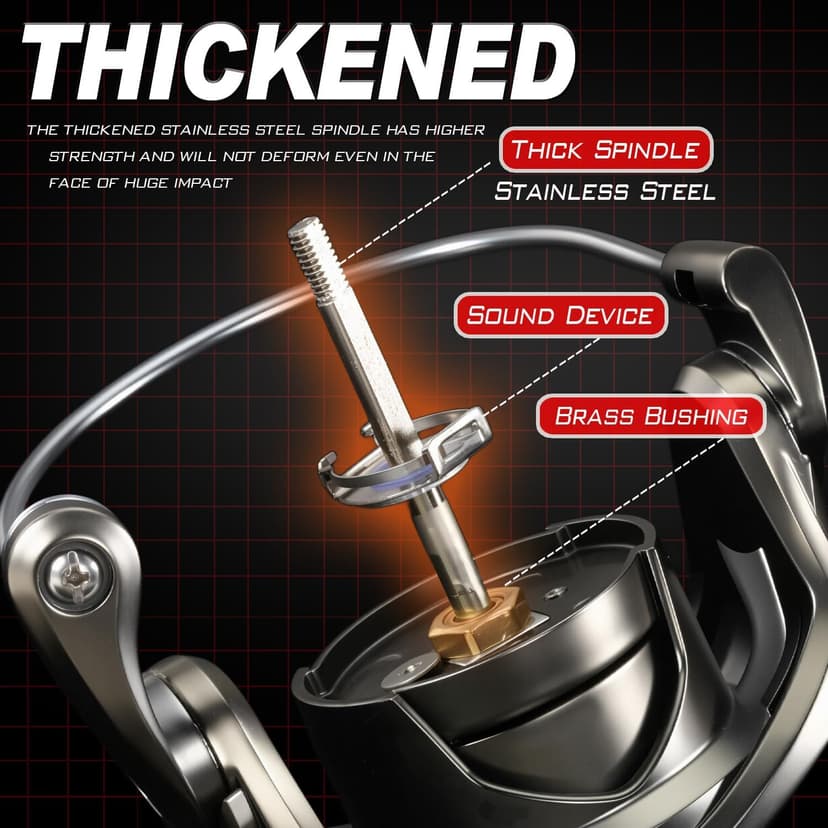 Sougayilang Spinning Reel - 5.2:1 Gear Ratio, 12+1 Bearings Freshwater Saltwater Fishing Reel, Ultra-Smooth CNC Aluminum Spool, Lightweight & Powerful for Bass Trout Salmon