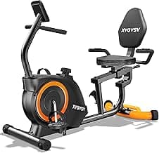 Recumbent Exercise Bike for Home Use, Quiet Recumbent Stationary Bikes for Adults & Seniors, 16-Level Resistance, Adjustable Seat, Supports 400LB, Pulse Sensors & LCD Display