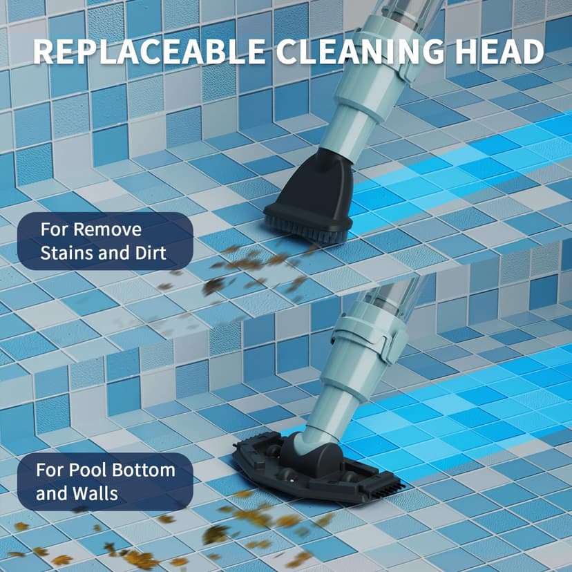 Lydsto S1 Lite Cordless Spa Hot Tub Vacuum Cleaner – 90-Min Runtime, Powerful 20W Brushless Motor, Includes 3 Aluminum Poles, Lightweight Handheld Pool Vacuum to Clean Small Debris Types, Silver