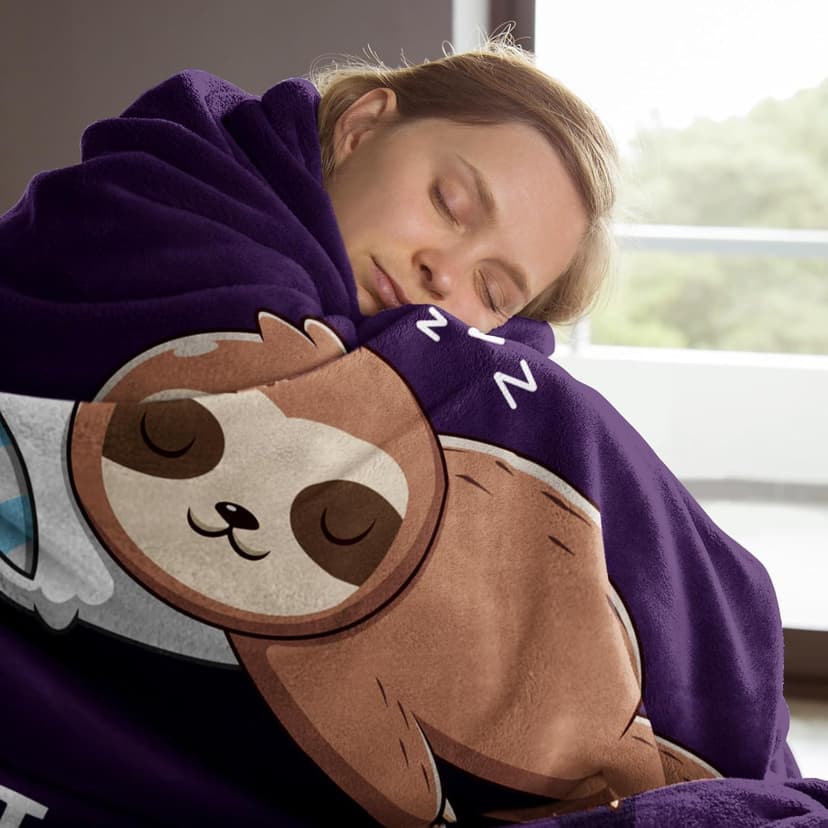 Funny Gifts for Mom Christmas, Mom is Charging Sloth Blanket, Birthday Gifts for Moms from Daguther Son, Moms Gift for Mothers Day, Soft Sloth Throws Blanket for Mother 60" x 50"