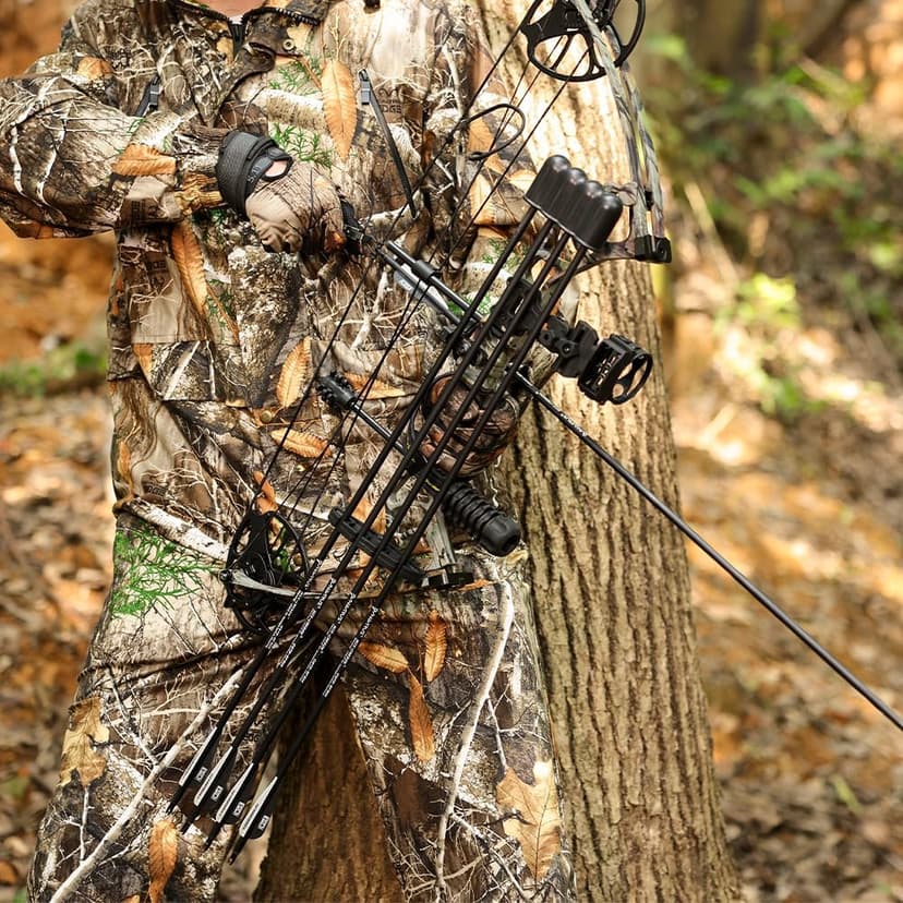 Compound Bow Package for Youth & Adults,Beginners and Women,22.5"-30" Draw Length,10-50 Lbs Draw Weight,290fps,Limbs Made in USA,Hunting Bow Archery Set