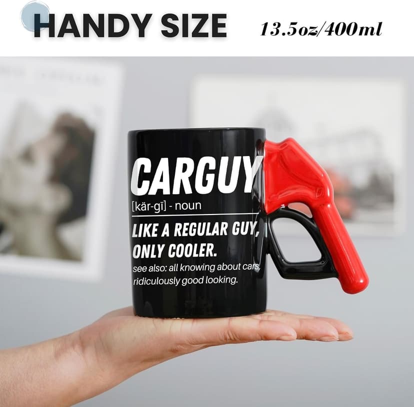 400ml Cup, Gift for Car Lovers, Car Enthusiast Car Guy Gifts For Men, Him, 13.5oz Refueling Ceramic Coffee Mug - Noun B0CLD1KKMS