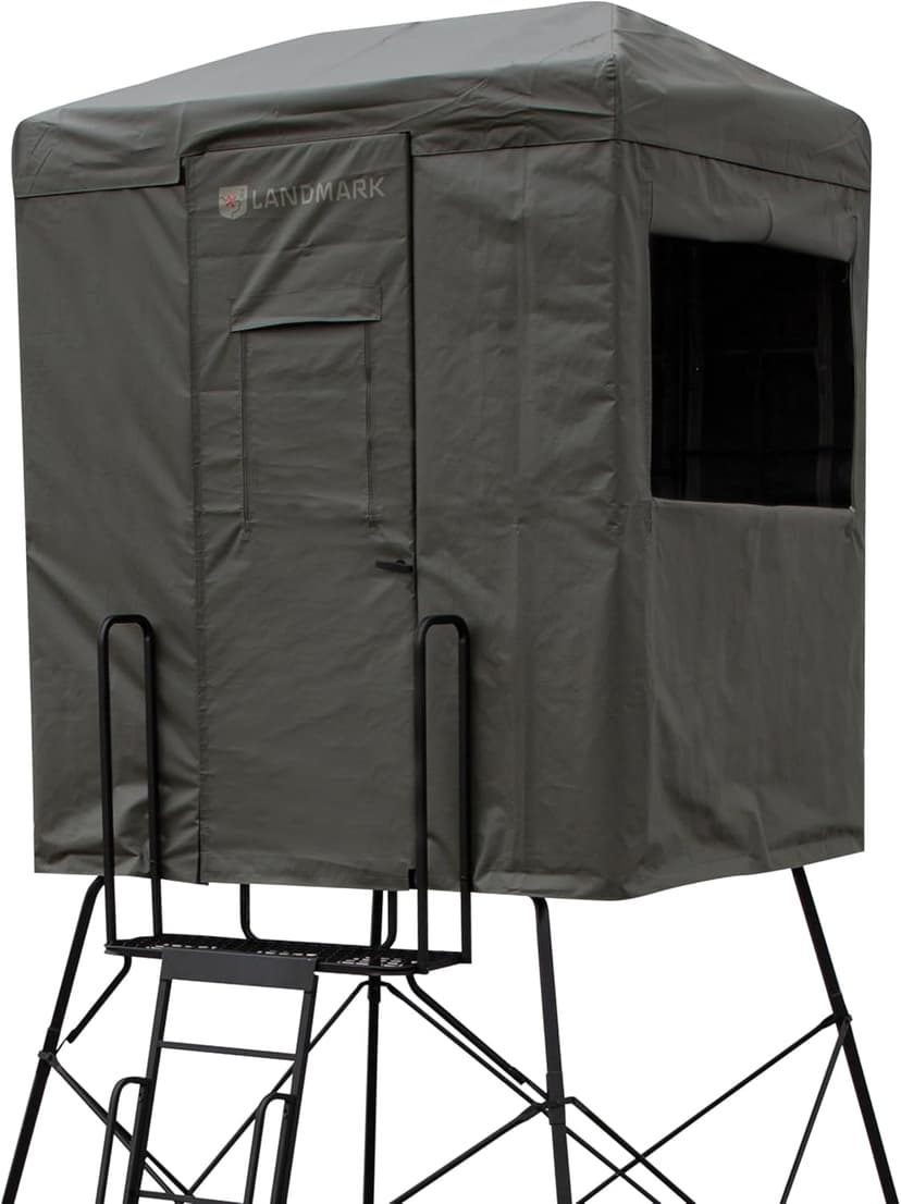 Rivers Edge Landmark™ 550 Hunting Blind LM550B – 7' Tall, 6' x 4.5' Interior, Adjustable Windows, Steel Frame, Marine-Grade Fabric – Fits LM550T Tower Only