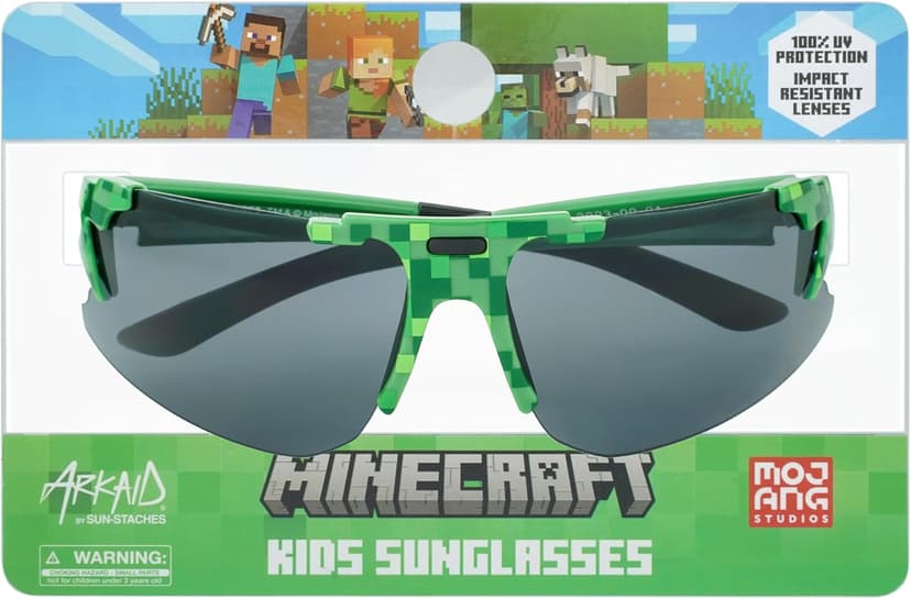 ARKAID Official Minecraft Boys Sunglasses | UV400 | One Size Fits Most Kids