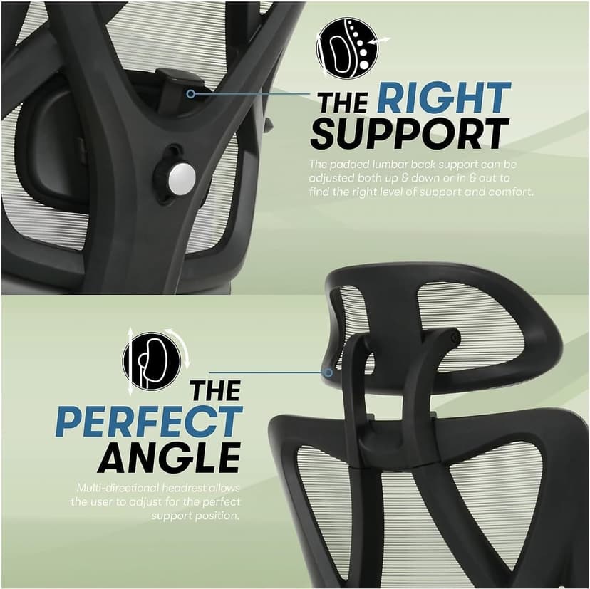 SitTrue Ridgefield Ergonomic Mesh/Vegan Leather High-Back Task