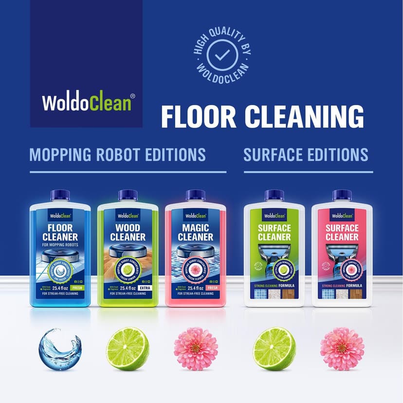 WoldoClean Robot Mop Floor Cleaner Concentrate - safe for Sealed Hardwood, Laminate & LVP Vinyl, 25oz for 75-150 uses