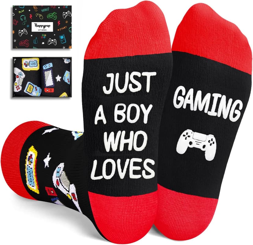 HAPPYPOP Gaming Gifts Teen Boys - Baseball Hockey Football Basketball Gaming Socks for Men