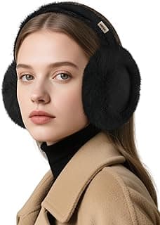 VEKDA Ear Muffs for Winter Women Fuzzy Ear Warmers Foldable Cute Earmuffs